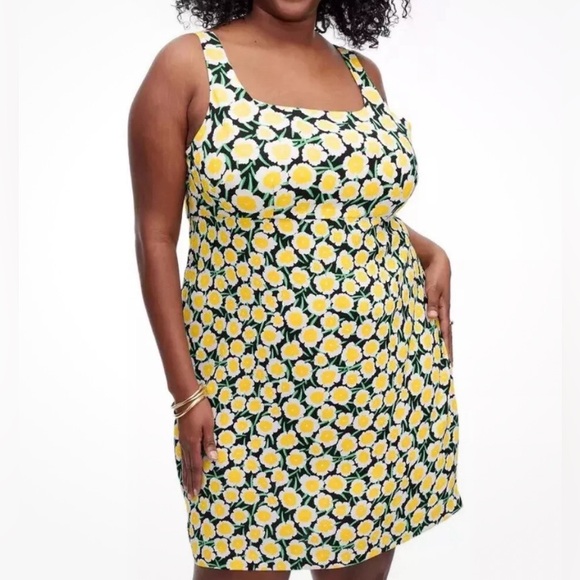 DVF Diane Von Furstenberg Target Collab 90s Yellow Floral minidress new size 14 - Picture 5 of 5